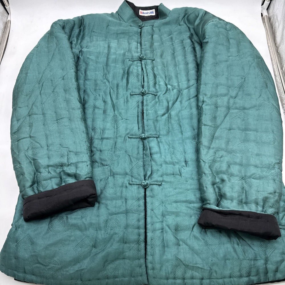 Vintage Khaisilk Women's Quilted Top Teal Toggle Closure (Read Description)